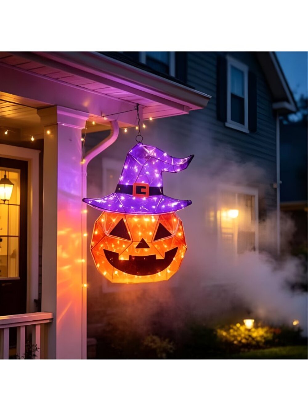 Halloween Decorations Outdoor, 24 Inch Light Up Pumpkin Witch Hat - Picture 2 of 6
